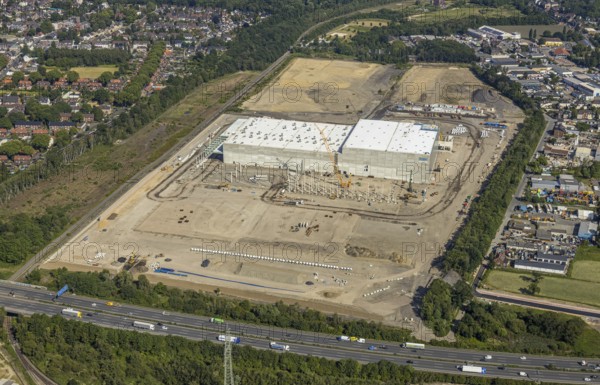 Aerial view, Oberhausen, Logport V, Duisport, Waldteichstraße industrial estate, EDEKA-Logistik-ZENTRUM, Sterkrade, Ruhr area, North Rhine-Westphalia, Germany, DE, Europe, birds-eyes view, aerial photography, aerial photography, overview, bird's eye view