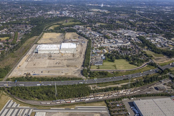 Aerial view, Oberhausen, Logport V, Duisport, Waldteichstraße industrial estate, EDEKA-Logistik-ZENTRUM, Sterkrade, Ruhr area, North Rhine-Westphalia, Germany, DE, Europe, birds-eyes view, aerial photography, aerial photography, overview, bird's eye view