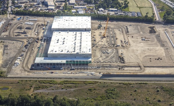 Aerial view, Oberhausen, Logport V, Duisport, Waldteichstraße industrial estate, EDEKA-Logistik-ZENTRUM, Sterkrade, Ruhr area, North Rhine-Westphalia, Germany, DE, Europe, birds-eyes view, aerial photography, aerial photography, overview, bird's eye view