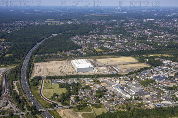 Aerial view, Oberhausen, Logport V, Duisport, Waldteichstraße industrial estate, EDEKA-Logistik-ZENTRUM, Sterkrade, Ruhr area, North Rhine-Westphalia, Germany, DE, Europe, birds-eyes view, aerial photography, aerial photography, overview, bird's eye view