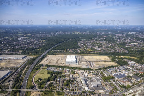 Aerial view, Oberhausen, Logport V, Duisport, Waldteichstraße industrial estate, EDEKA-Logistik-ZENTRUM, Sterkrade, Ruhr area, North Rhine-Westphalia, Germany, DE, Europe, birds-eyes view, aerial photography, aerial photography, overview, bird's eye view