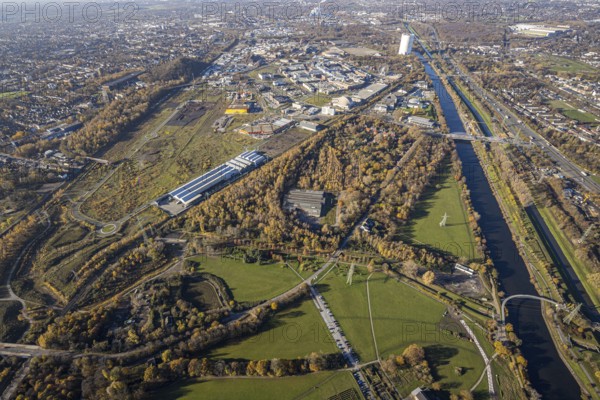 Aerial view, Neue Mitte, CentrO site, gasometer renovation measures, Poco Einrichtungsmarkt, Landgard Cash & Carry, Borbeck, Oberhausen, Ruhr area, North Rhine-Westphalia, Germany, flower wholesaler, Brammenring, DE, shopping centre, shopping mall, shopping mile, shopping markets, shopping square, shopping centre, Europe, gastronomy, commercial enterprises, commercial area, commercial area, commercial park, commercial location, commercial use, Hornbach Baumarkt, hotel, hotel complex Super 8, hotel facilities, hotel business, industrial area, industrial building, industrial location, aerial view, aerial photography, aerial photography, furniture shop, local supply centre, shopping, shopping centre, overview, wrapping, bird's-eye view, overview, wrapped gasometer, white tarpaulins