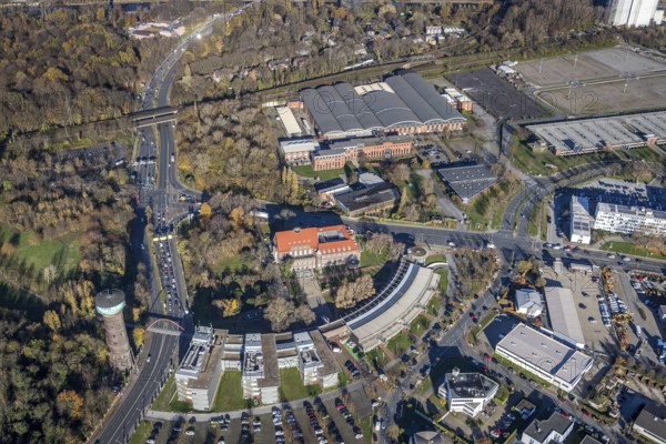 Aerial view, TZU Technology Centre for Environmental Protection Management, RWW Water Tower, Marienviertel Ost, Oberhausen, Ruhr area, North Rhine-Westphalia, Germany, DE, Essener Straße, Europe, aerial view, aerial photography, aerial photography, technology centre, tower, overview, bird's-eye view, historical sight, overview