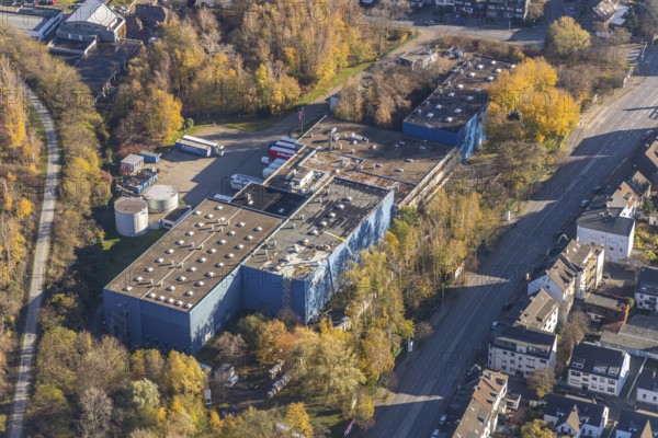 Aerial view, construction site Hilti Deutschland Logistik, Borbeck, Oberhausen, Ruhr area, North Rhine-Westphalia, Germany, DE, Europe, freight transport, Hausmannsfeld, logistics, logistics service, logistics provider, logistics centre, aerial view, aerial photography, aerial photography, freight forwarding, transport, transport service, overview, bird's-eye view, overview