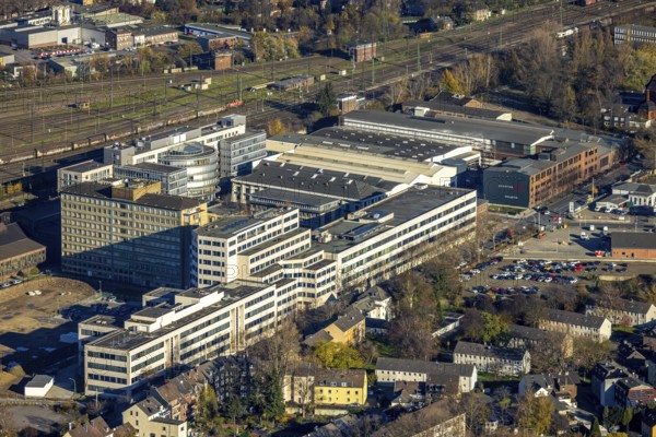 Aerial view, Quartier231 BusinessPark, Lirich, Oberhausen, Ruhr area, North Rhine-Westphalia, Germany, DE, Duisburger Straße, Europe, business centre, commercial enterprises, commercial area, business park, commercial location, commercial use, aerial photograph, aerial photography, aerial photography, overview, bird's-eye view, birds-eyes view, former Babcock site, overview