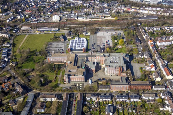 Aerial photo, Tengelmann Areal, Tengelmann head office, Linksruhr, Mülheim an der Ruhr, Ruhr area, North Rhine-Westphalia, Germany, Mülheim, an, der, Ruhr, DE, Europe, birds-eyes, view, aerial photograph, aerial photography, aerial photography, overview, overview, bird's eye view, office, service, workplaces