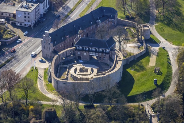 Aerial photo, Broich Castle, Linksruhr, Mülheim an der Ruhr, Ruhr area, North Rhine-Westphalia, Germany, Mülheim, an, der, Ruhr, DE, Europe, birds-eyes, view, aerial photograph, aerial photography, aerial photography, overview, overview, bird's-eye view, sight, historical, building
