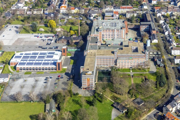 Aerial photo, Tengelmann Areal, Tengelmann head office, Linksruhr, Mülheim an der Ruhr, Ruhr area, North Rhine-Westphalia, Germany, Mülheim, an, der, Ruhr, DE, Europe, birds-eyes, view, aerial photograph, aerial photography, aerial photography, overview, overview, bird's eye view, office, service, workplaces