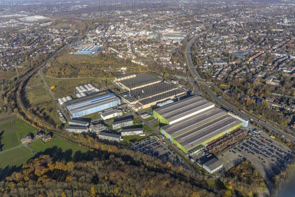 Aerial view, MAN Energy Solutions SE, Sterkrade Mitte, Oberhausen, Ruhr area, North Rhine-Westphalia, Germany, DE, Europe, commercial enterprises, commercial area, commercial park, commercial location, commercial use, industrial area, industrial building, industrial location, aerial photograph, aerial photography, aerial photography, Steinbrinkstraße, overview, bird's-eye view, bird's-eye view, overview