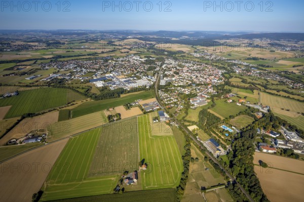 Aerial view, local view, Steinheim, OWL, Ostwestfalen-Lippe, East Westphalia, North Rhine-Westphalia, Germany, DE, Europe, property tax, real estate, aerial view, aerial photography, aerial photography, OWL book, OWL book, townscape, urban area, overview, bird's-eye view, residential area, living and living, residential area, residential buildings, residential quality, residential neighbourhood, housing estate, birds-eyes view, overview