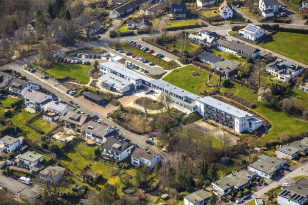 Aerial photo, Neurological Clinic Sorpesee, Langscheid, Sundern, Sauerland, North Rhine-Westphalia, Germany, DE, Europe, aerial view, aerial photography, aerial photography, overview, birds-eyes, view, overview, health, care, doctors, medicine, surgery, therapy, veterinarian, veterinary, veterinary practice, veterinary medicine, veterinary medicine