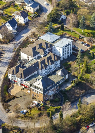 Aerial photo, St. Franziskus retirement home, Sundern, Sauerland, North Rhine-Westphalia, Germany, DE, Europe, aerial photo, aerial photography, aerial photography, overview, bird's-eye view, birds-eyes, view, overview, living, in old age, retirement home, old people's home, care for the elderly