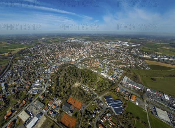 Aerial view, city view of Werl town centre, Werl, North Rhine-Westphalia, Germany