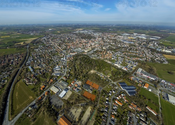 Aerial view, city view of Werl town centre, Werl, North Rhine-Westphalia, Germany