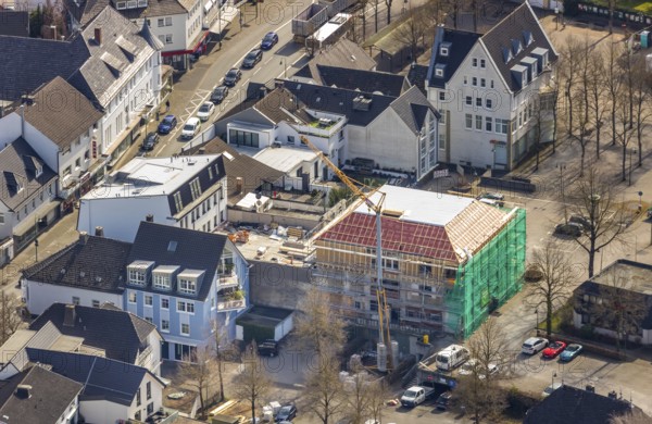 Aerial view, construction site Dr.-Segin-Platz, Warstein, North Rhine-Westphalia, Germany
