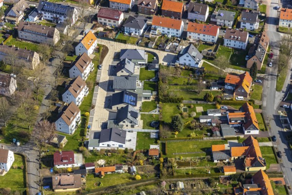 Aerial view, new residential area Kapuzinerring, Werl, North Rhine-Westphalia, Germany