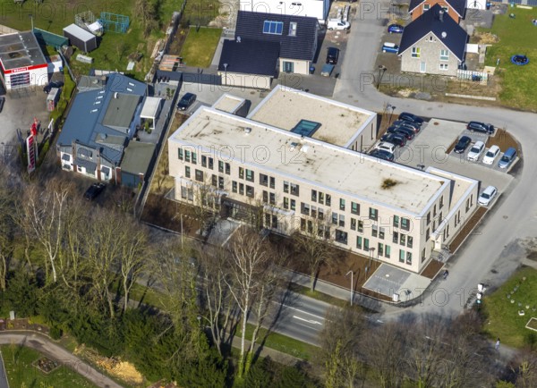 Aerial view, district court, new building district court, Werl, North Rhine-Westphalia, Germany