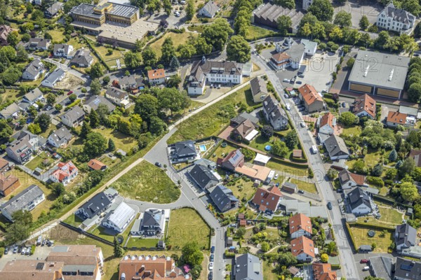 Aerial view, Westuffler Weg, Haus Amadeus retirement home, Haus Mozart, Werl, Soester Börde, North Rhine-Westphalia, Germany