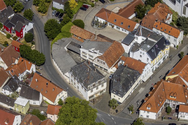 Aerial view, Fredrich&Neuschäfter brownfield site at the corner of Steinerstraße / Kämperstraße, Werl, Soester Börde, North Rhine-Westphalia, Germany