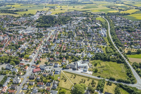Aerial view, overview, Wickeder Straße - L969, Werl, Soester Börde, North Rhine-Westphalia, Germany