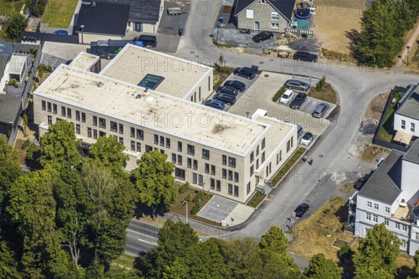 Aerial view, new district court building, Werl, Soester Börde, North Rhine-Westphalia, Germany