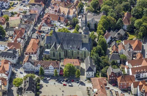 Aerial view, St Walburga's Catholic Church, Werl, Soester Börde, North Rhine-Westphalia, Germany
