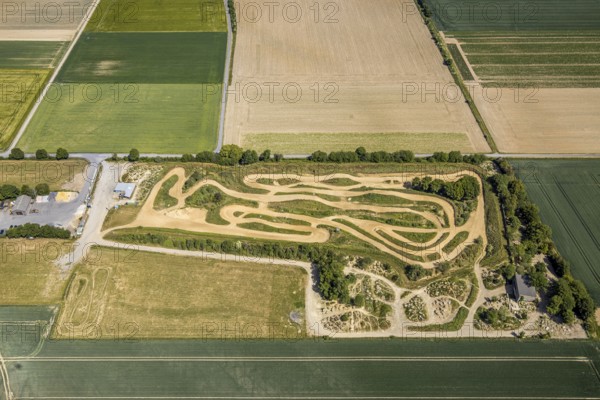 Aerial photo, Motocross track, Motorsportpark Werl, Werl, Soester Börde, North Rhine-Westphalia, Germany