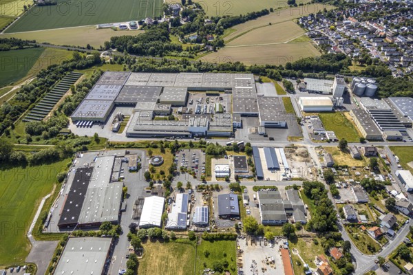 Aerial view, KonWerl industrial estate, Werl, Soester Börde, North Rhine-Westphalia, Germany