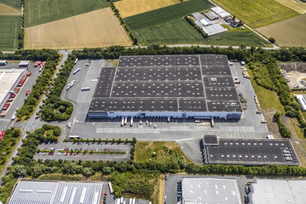 Aerial view, KonWerl industrial estate, Werl, Soester Börde, North Rhine-Westphalia, Germany