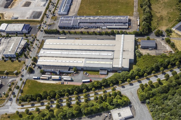 Aerial view, KonWerl industrial estate, Werl, Soester Börde, North Rhine-Westphalia, Germany