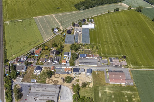 Aerial view, Wiesenweg Loherweg, Westönnen, Werl, Soester Börde, North Rhine-Westphalia, Germany