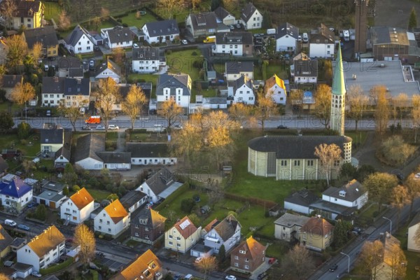 Aerial view, St Norbert's Catholic Church, Werl, North Rhine-Westphalia, Germany