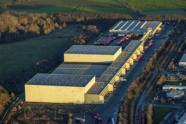 Aerial view, ATU warehouse, Hansering, Werl, North Rhine-Westphalia, Germany