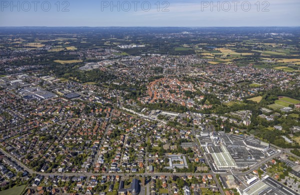 Aerial view, city overview, St. Ägidius Church, Wiedenbrück, Rheda-Wiedenbrück, East Westphalia, North Rhine-Westphalia, Germany, DE, Europe, birds-eyes view, aerial photography, aerial photography, aerial photography, overview, bird's eye view
