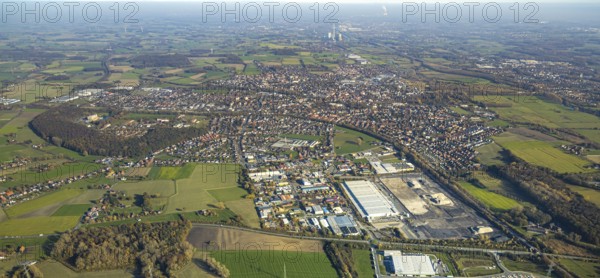 Aerial view, former Ikea Europal warehouse in the industrial estate Abriß, Euziel, Wahrbrink, Varnhövel, Werne, Ruhr area, North Rhine-Westphalia, Germany