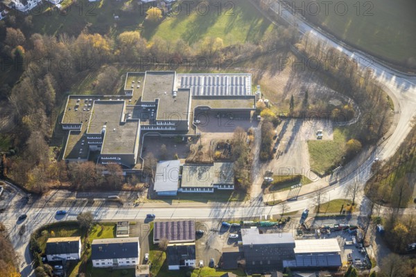 Aerial photo, Erich Kästner-Realschule, Christine-Koch-Schule, Fredeburg, Schmallenberg, Sauerland, North Rhine-Westphalia, Germany, education, educational institution, DE, Europe, secondary school, teaching institute, Leißestraße, aerial photograph, aerial photography, aerial photography, secondary school, school, overview, bird's-eye view, birds-eyes view, overview