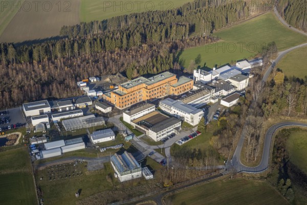 Aerial photograph, Fraunhofer Institute for Molecular Biology and Applied Ecology, Auf dem Aberg, Grafschaft, Schmallenberg, Sauerland, North Rhine-Westphalia, Germany, DE, Europe, research institute, Fraunhofer IME, aerial photograph, aerial photography, aerial photography, overview, bird's-eye view, birds-eyes view, overview