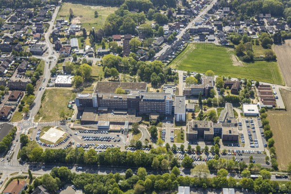 Aerial view, Wesel Protestant Hospital, EVK Clinic, Wesel, Ruhr area, Lower Rhine, North Rhine-Westphalia, Germany