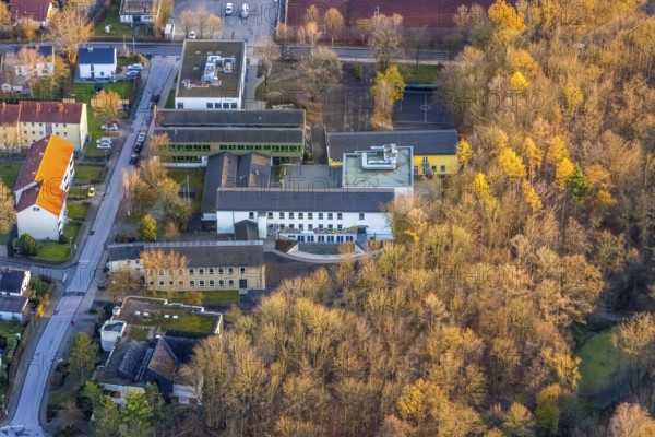 Aerial view, Gerkenschule, Wickede secondary school, Wickede, Sauerland, North Rhine-Westphalia, Germany