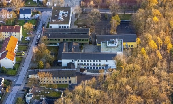 Aerial view, Gerkenschule, Wickede secondary school, Wickede, Sauerland, North Rhine-Westphalia, Germany