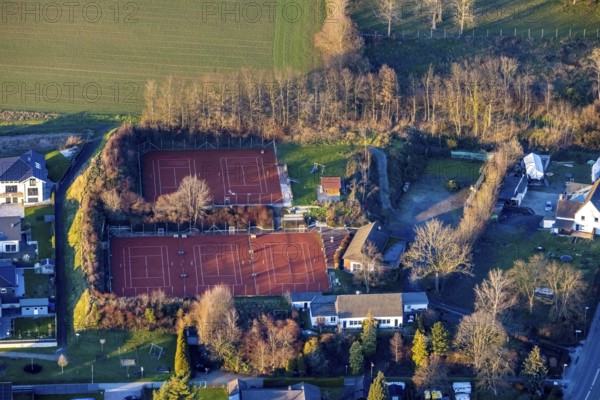 Aerial view, tennis courts, tennis centre TV Wickede 1890, Wickede, Sauerland, North Rhine-Westphalia, Germany