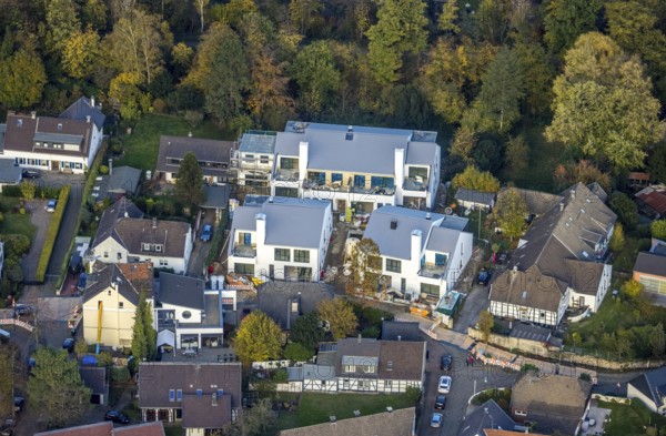 Aerial view, new development area Otto-Pankok-Straße, Saarn, Mülheim an der Ruhr, Ruhr area, North Rhine-Westphalia, Germany, construction work, construction area, construction site, building plots, construction project, construction site, DE, Europe, aerial view, aerial photography, aerial photography, new construction, overview, bird's-eye view, overview