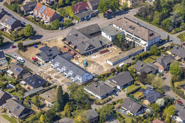 Aerial view, new building site Hamminkelner Landstraße, Rabenweg, Wesel, Ruhr area, Lower Rhine, North Rhine-Westphalia, Germany