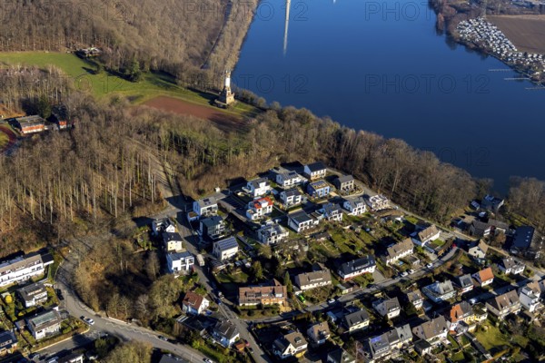 Aerial view, Harkortberg residential area, Ehrenmalweg, Harkortturm, Alt-Wetter, Wetter, Ruhr area, North Rhine-Westphalia, Germany