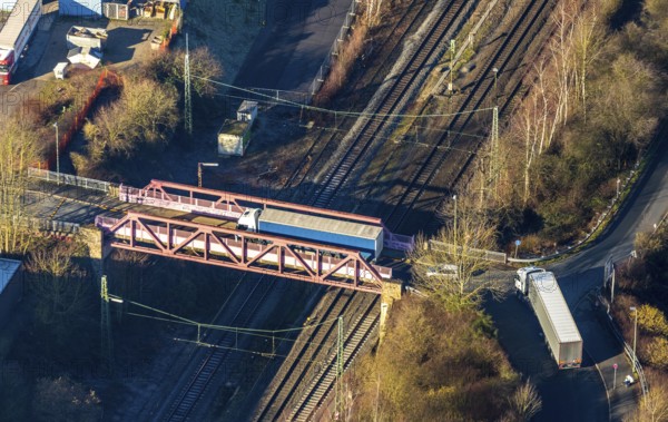 Aerial view, bridge Auf der Bleiche, Wengern, Wetter, Ruhr area, North Rhine-Westphalia, Germany