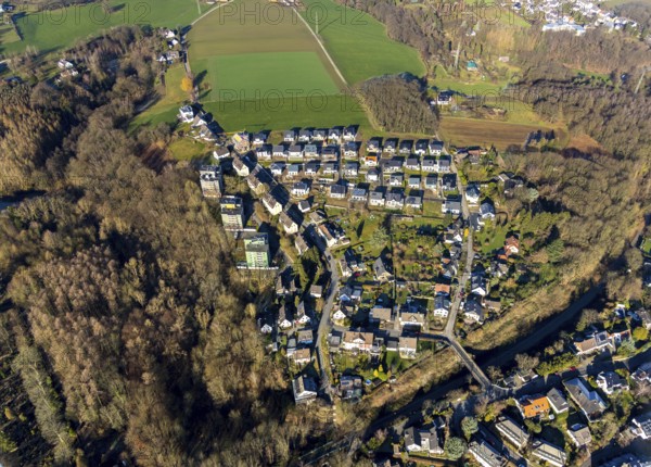 Aerial view, residential area Auf dem Elberg, Wengern, Wetter, Ruhr area, North Rhine-Westphalia, Germany