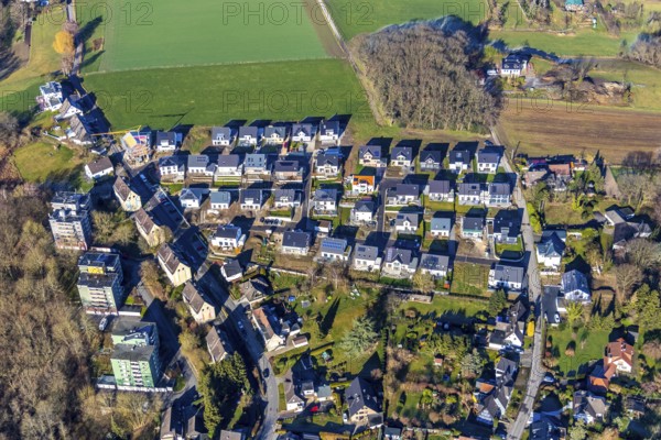 Aerial view, residential area Auf dem Elberg, Wengern, Wetter, Ruhr area, North Rhine-Westphalia, Germany