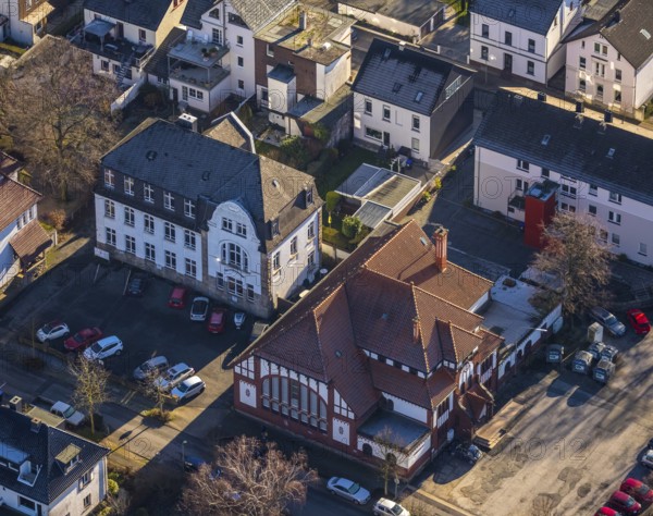 Aerial photograph, district and city archive, Theodor-Heuss-Straße, Alt-Wetter, Wetter, Ruhr area, North Rhine-Westphalia, Germany