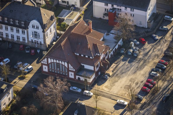 Aerial photograph, district and city archive, Theodor-Heuss-Straße, Alt-Wetter, Wetter, Ruhr area, North Rhine-Westphalia, Germany