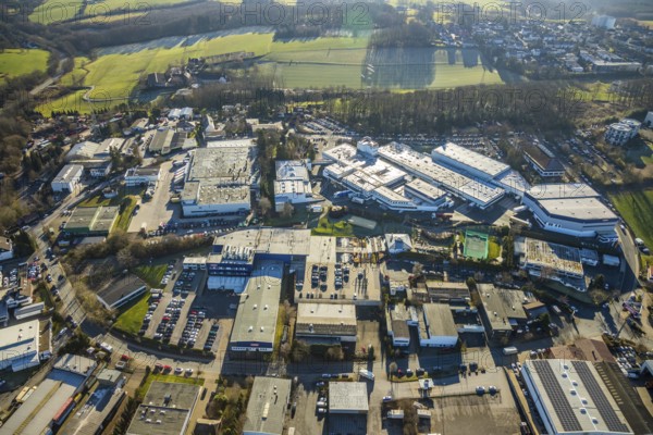 Aerial view, industrial estate Am Nielande, Altenhofer Weg, Grundschöttel, Wetter, Ruhr area, North Rhine-Westphalia, Germany